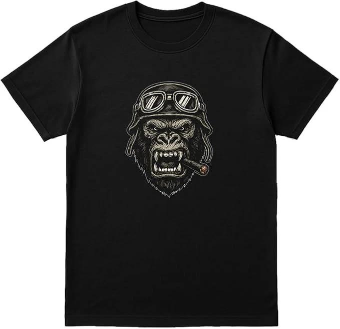 Angry Gorilla Unisex T‑Shirt – Biker Ape Graphic Tee XL