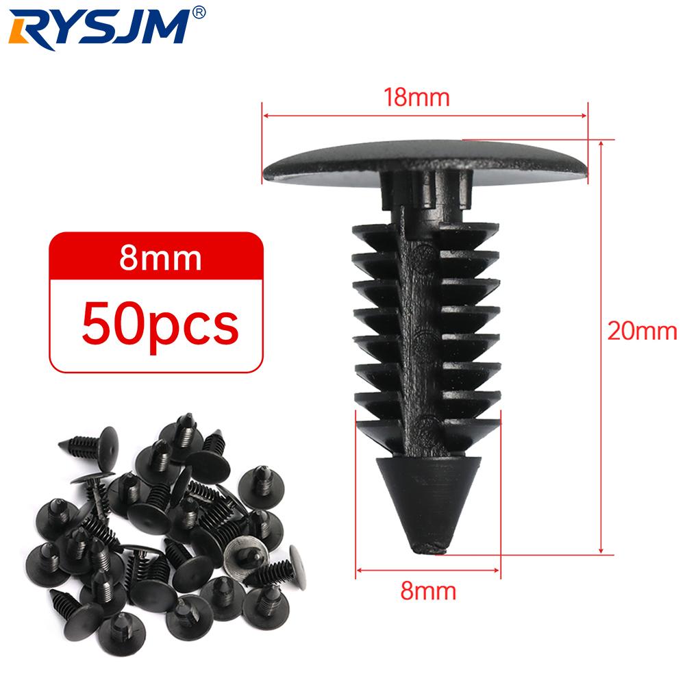 10/20/30/40/50/100pcs Universal 8mm Hole Car Fender Bumper Clips Plastic Rivet Fasteners Auto Roof Tailgate Lining Retainer