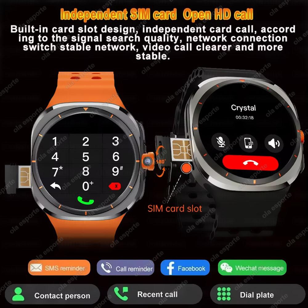 U8 Ultra IOS Android 9.0 Smart Watch Men 4G 5G SIM Card WiFi NFC GPS Compass 32GB Smartwatch Rotating Camera Sport Watch 7 Ultra