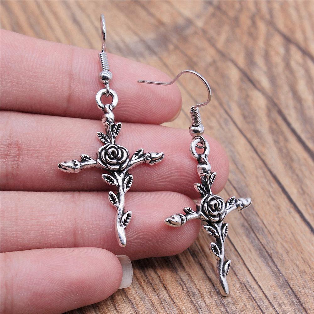 Casual Handmade Cross Amulet Drop Earrings Thoughtful Friendship Gift for Office Wear