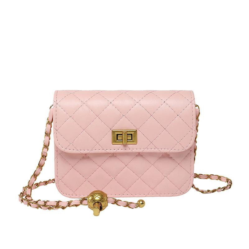 Fashion Bag Crossbody With Lingge Design And Chain Shoulder Strap Metal Ball