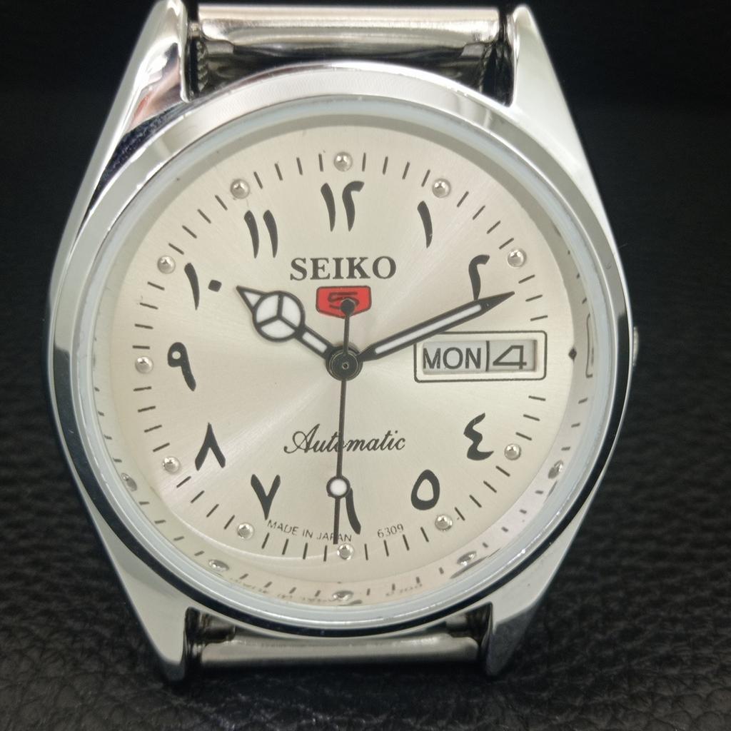 VINTAGE SEIKO 5 AUTOMATIC 6309A JAPAN MENS REFURBISHED SILVER WATCH a442423-1