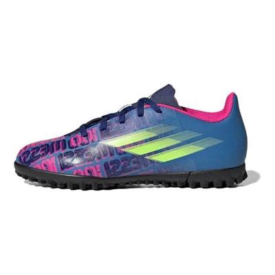 Messi 4 Fabric Round Toe Lace-Up Non-Slip Durable Low-Top Kids Soccer Shoes Kids Soccer Shoes Red Blue FY6911