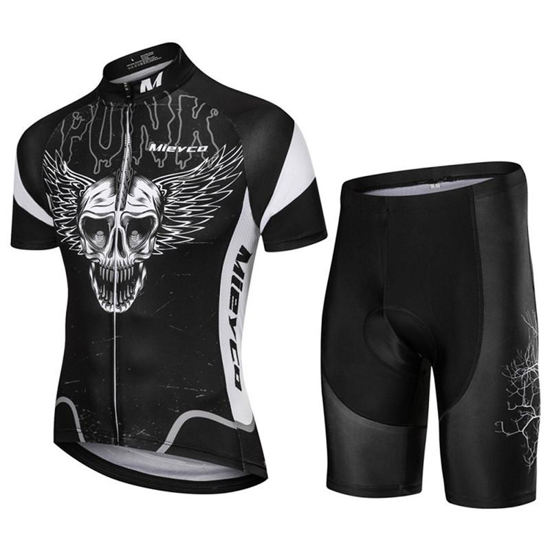 Mieyco-Black Skull Design Uniforms for Men, MTB Clothing, Clothing for Men Short Sleeve 2026 Summer Breathable Outdoor Sports Cycling Suit Set