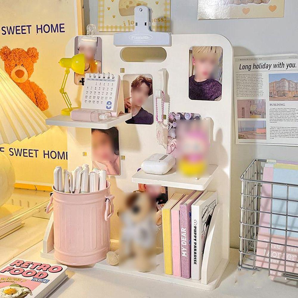 INS Small Card Display Shelf Partition Desks Pegboard Vertical Desktop Hole Board  Office