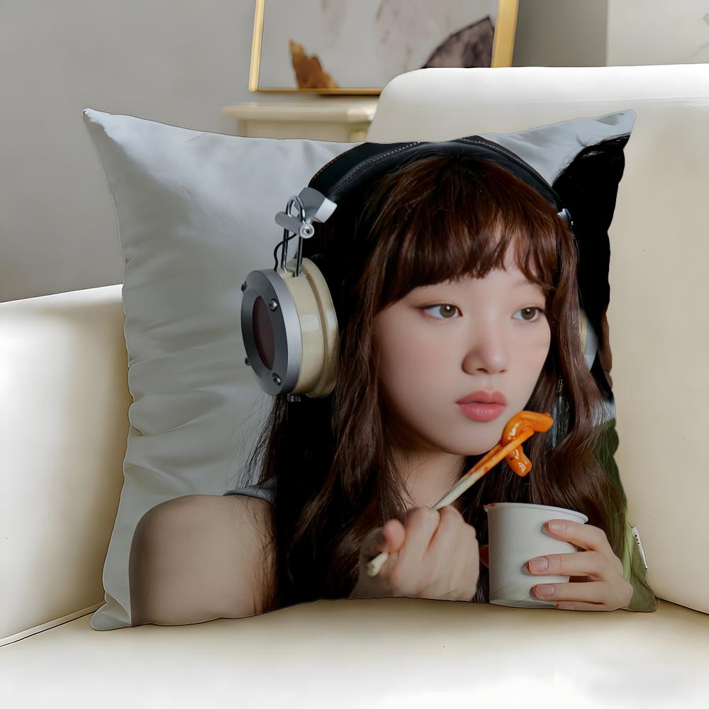 popular actress Lee SungKyung Cushion Cover Soft  EasyWash Pillow Case  Versatile for Couch Bed Travel and Office