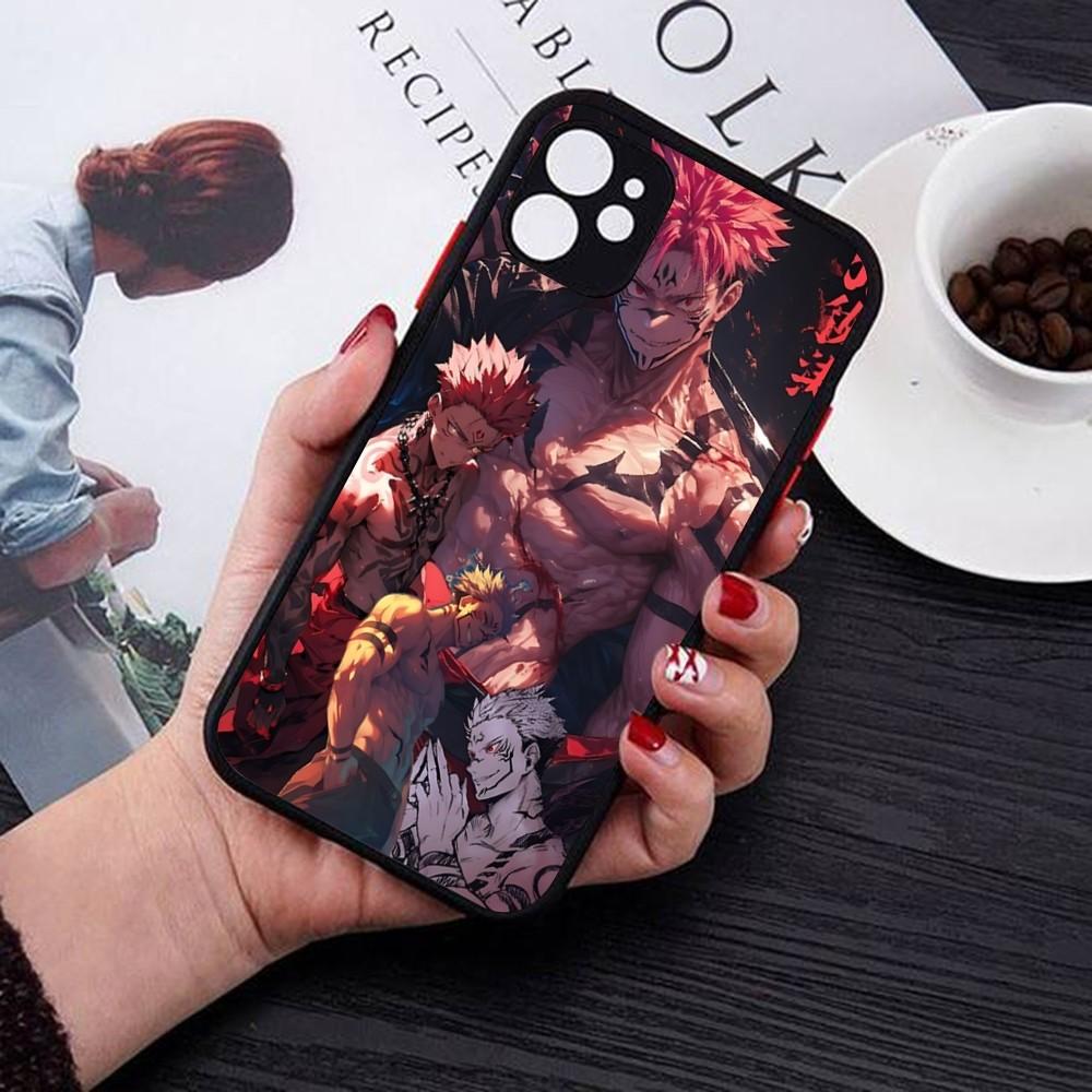 Jujutsu Kaisen Ryomen Sukuna Phone Case For IPhone 14 11 12 13 Mini Pro Max 8 7 Plus X XR XS MAX Translucent Matte Cover