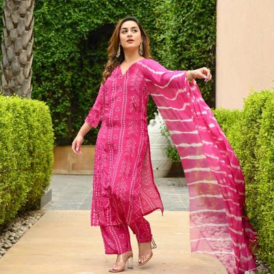 Salwar Kameez Indien Pakistanais Vêtement de Fête Femmes Coton Rayonne Kurta Palazzo Dupatta Ensemble Haut Tunique