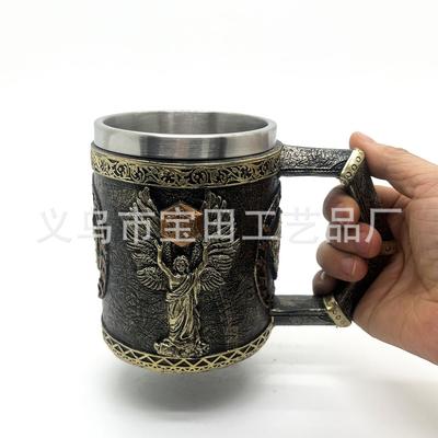 Valkyrie Legend Myth Viking Norse God Shape Stainless Steel Mugs, Coffee Mugs, Beer Mugs, Bar Decoration