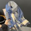 New high-end H-letter thousand bird grid scarf women's winter Korean version versatile shawl dual-purpose warm and thickened scarf