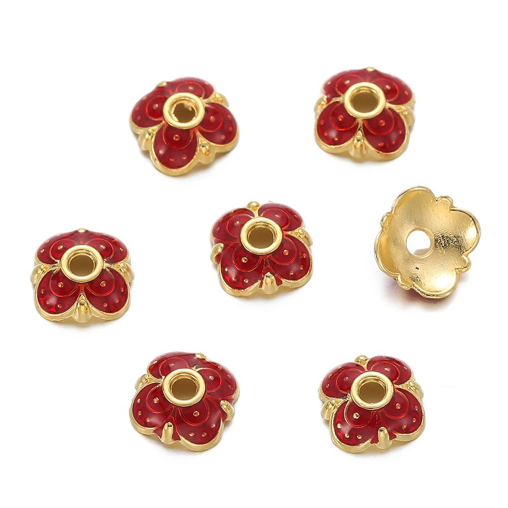 10pcs/lot Metal Loose Spacer Beads Flowers Caps For DIY End Spacer Charms Necklace Bracelets Earring Jewelry Making Craft
