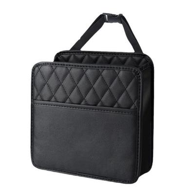 Aristal Seat Back Pocket Capacity Tissue Case Drink Holder PU Leather Argyle Check Rear Seat Storage [Large & Multifunctional]