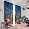 2pcs,2D Plane Printing Popular Curtain Panels Christmas Trees1 (2) Durable Polyester (without Rod) Decorations For Home Perfect