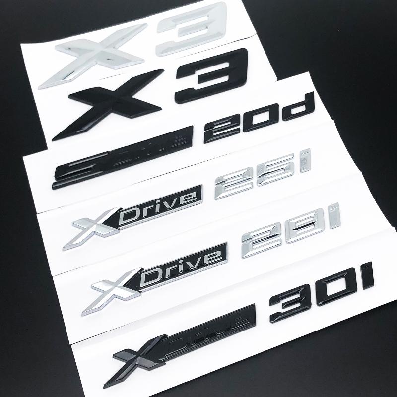 For X3 SDrive XDrive 20i 25i 28i 30i 35i 20d 25d 28d 30d 35d 3D ABS Car Rear Trunk Badge Decal Sticker Emblem Accessories