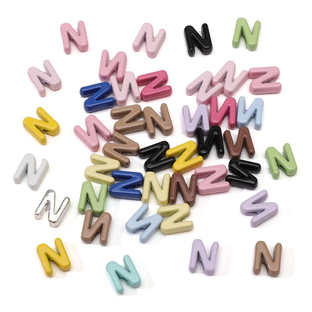 5Pcs Alloy Small Colored Drip Oil Letter Beads Bead For DIY Handmade Materials Bracelets Necklaces Jewelry Making