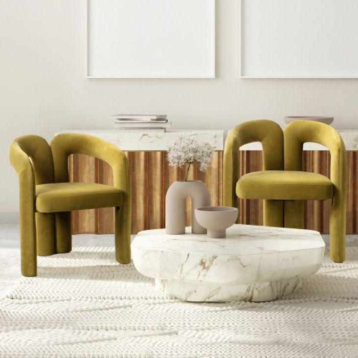 Chaise De Salle À Manger - MUVOE - Velours - Vert - Lot De 2 - Design Contemporain