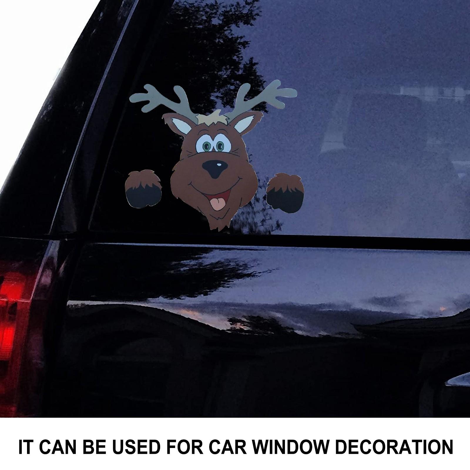 Рождественский стикер Санта-Клауса Наклейка с лосем Рождественский стикер с изображением лося на окне Деко