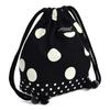 BAREVNÝ STYL CUKROVÍ Taška na pohár, Malá, Se stahovací šňůrkou, pro dívky, Vstup do základní školy, Velká s puntíky (Keprová černá), N3595100