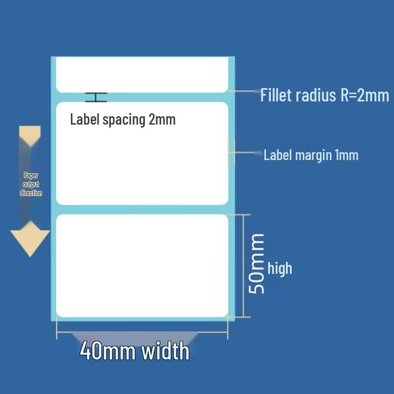 RYZH Waterproof Thermal Barcode Labels 500 Sheets/Roll