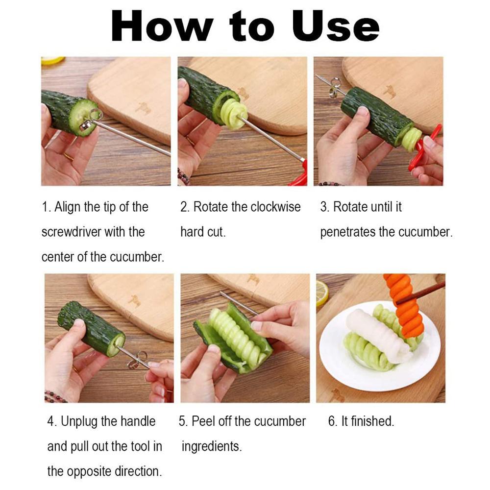 Spiral Knife Manual Vegetables Chopper Spiral Screw Slicer Carrot Potato Cutter Tools Kitchen