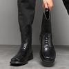 Fashion Men's Wide Width Tall Cowboy Boots Fall 2025 PU Leather High Shaft Western Embroidered Workwear Vintage Riding Boots for Outdoor