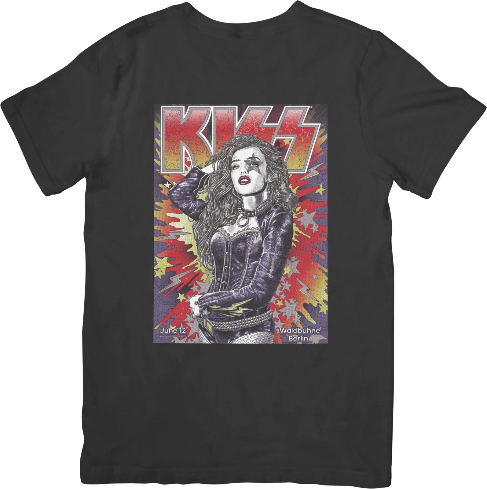 

Kiss 10 Music Футболка унисекс из качественного хлопка черного цвета для мужчин и женщин 4XL