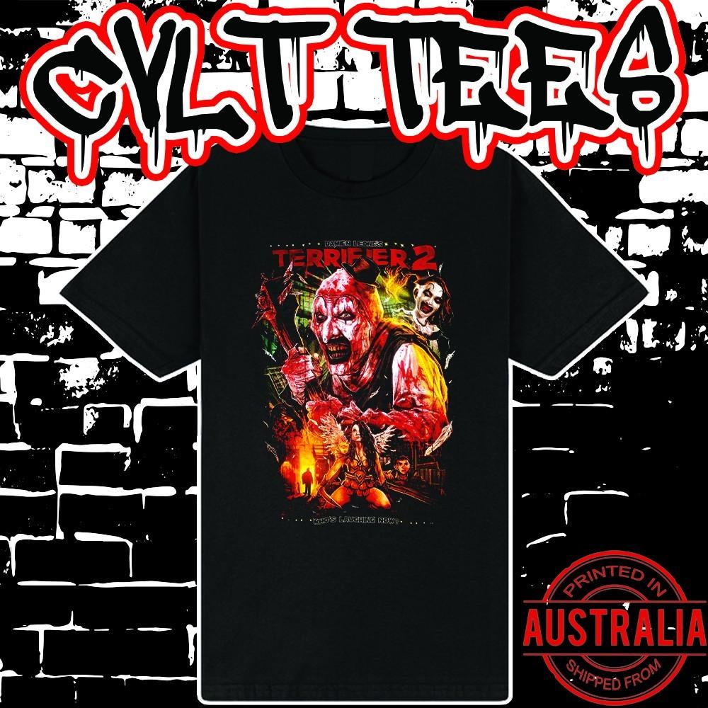 Terrifier 2 Movie Shirt ~ Premium Black Gildan Cotton Tee Unisex T-Shirt XXL