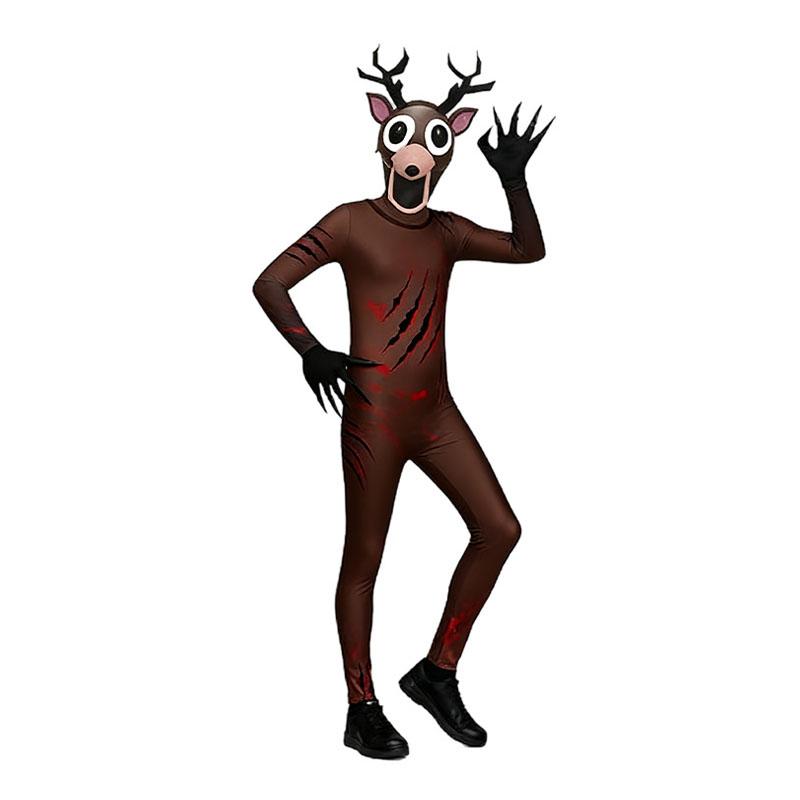 99 Nights In The Forest Deer Costume Cosplay Outfit  Horriable Halloween Costume for Kid Adult Nightmare Reindeer Christmas Gift