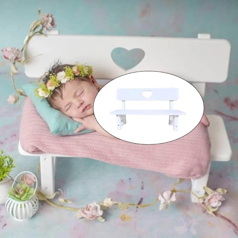 Massivholz Retro Kleine Bänke Foto-Requisiten Säuglingsfoto Posing Lounge-Stuhl Babybänke Aufnahmen Requisiten Dekorationen