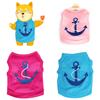 Striped Dog Anchor Vest Pets Cloth Summer Puppy Coat T Shirts Cat Casual Costume