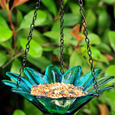 Hanging Metal Bird Feeder with Detachable Flower Bowl Weather-proof Outdoor Garden Patio Yard Bird Bath Watering Feeding Bowl