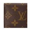 Louis Vuitton Schlankes Zweifarbiges Design Glänzender Druckknopf Beschichtetes Canvas Kartenhalter Unisex Kartenhalter Braun M26901