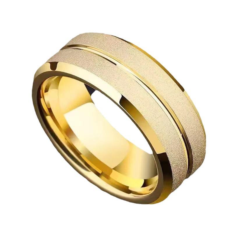 Men's Hip-Hop Titanium Steel Pinky Ring - Trendy Brushed Stainless Steel Jewelry