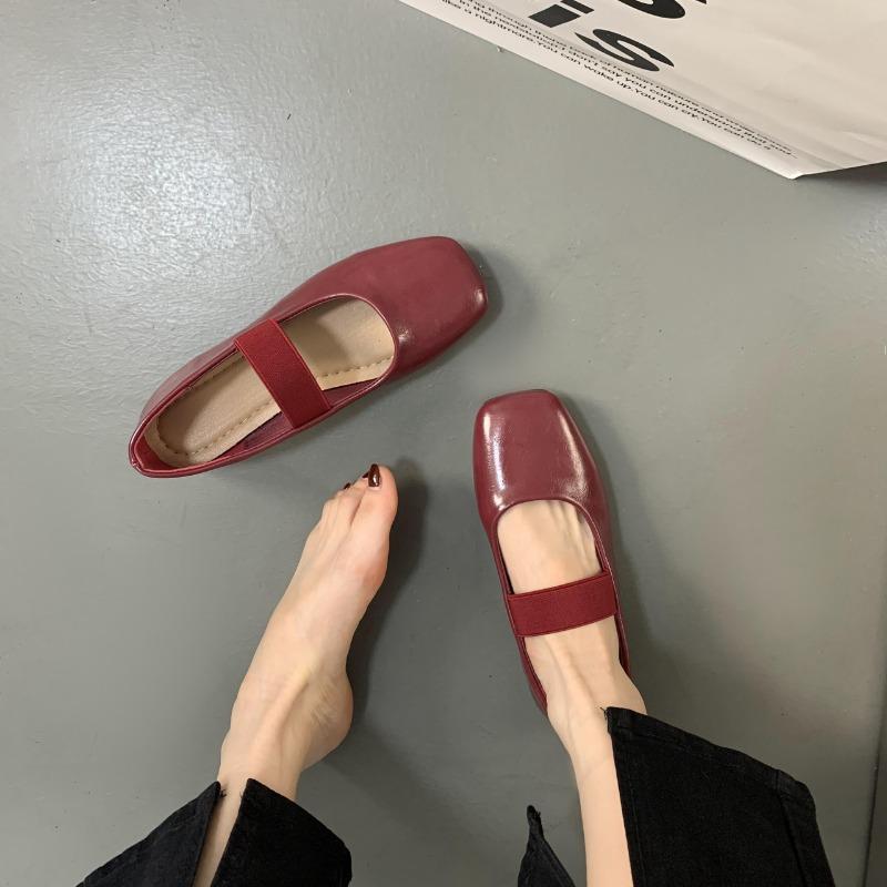 2025 Square Toe Women Flats Shoes Mary Jane Shoes Fashion Shallow Elastic Band Spring Autumn Ladies Comfort Soft Sole Shoes