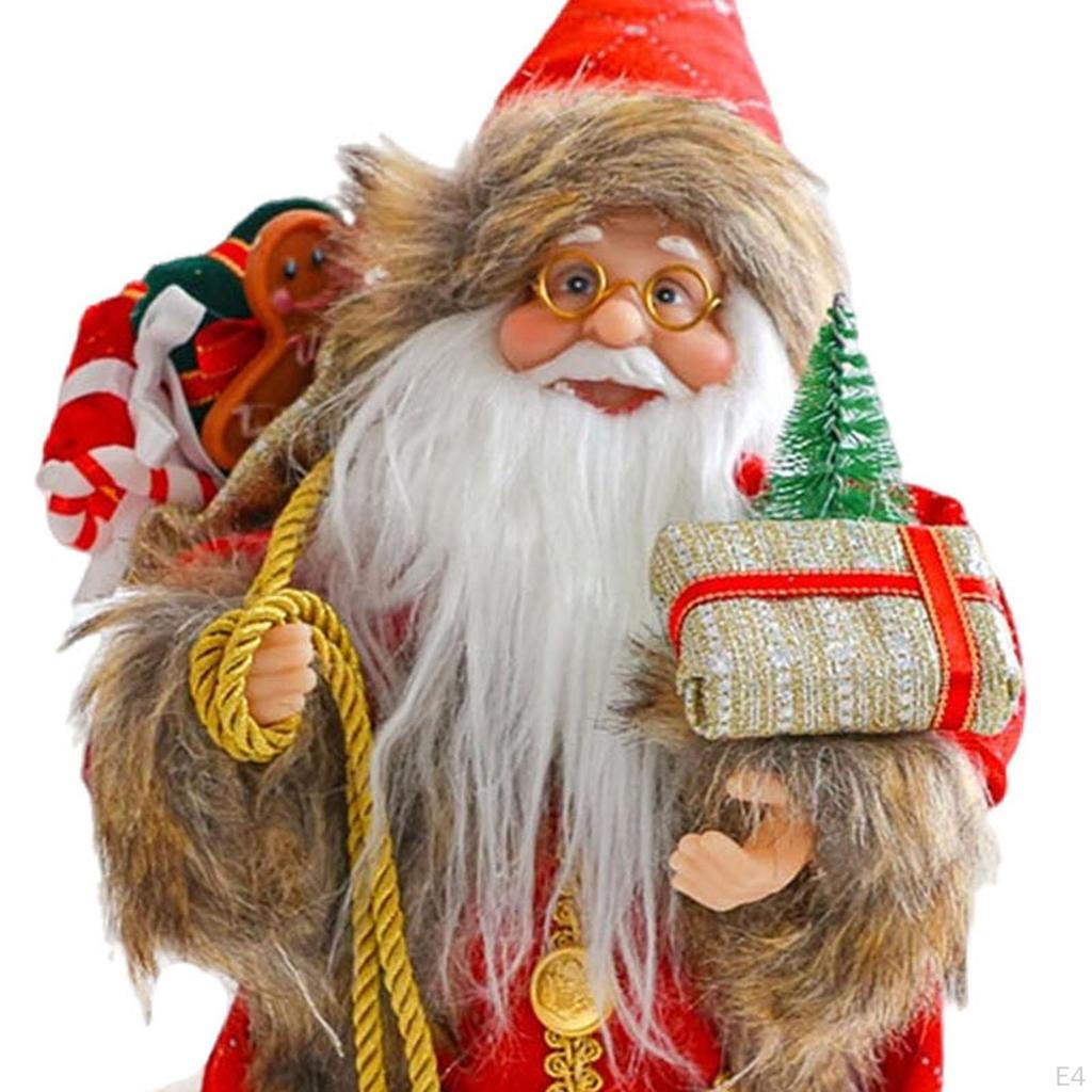 Christmas Santa Claus Figurine Decoration Collectible Doll Tabletop Ornament for