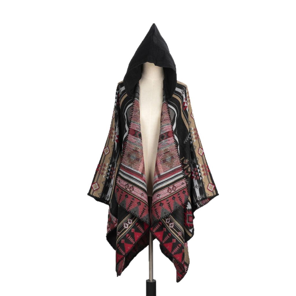 Large Shawl Cape For Men And Women With Hats In All Seasons, Thickened Scarf For Travel To Keep Warm, Literary Wear Cape