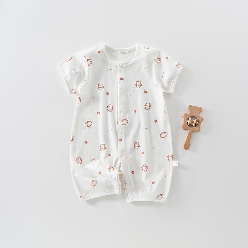 Newborn Baby Short-Sleeve Romper - Light Summer Jumpsuit for Boys
