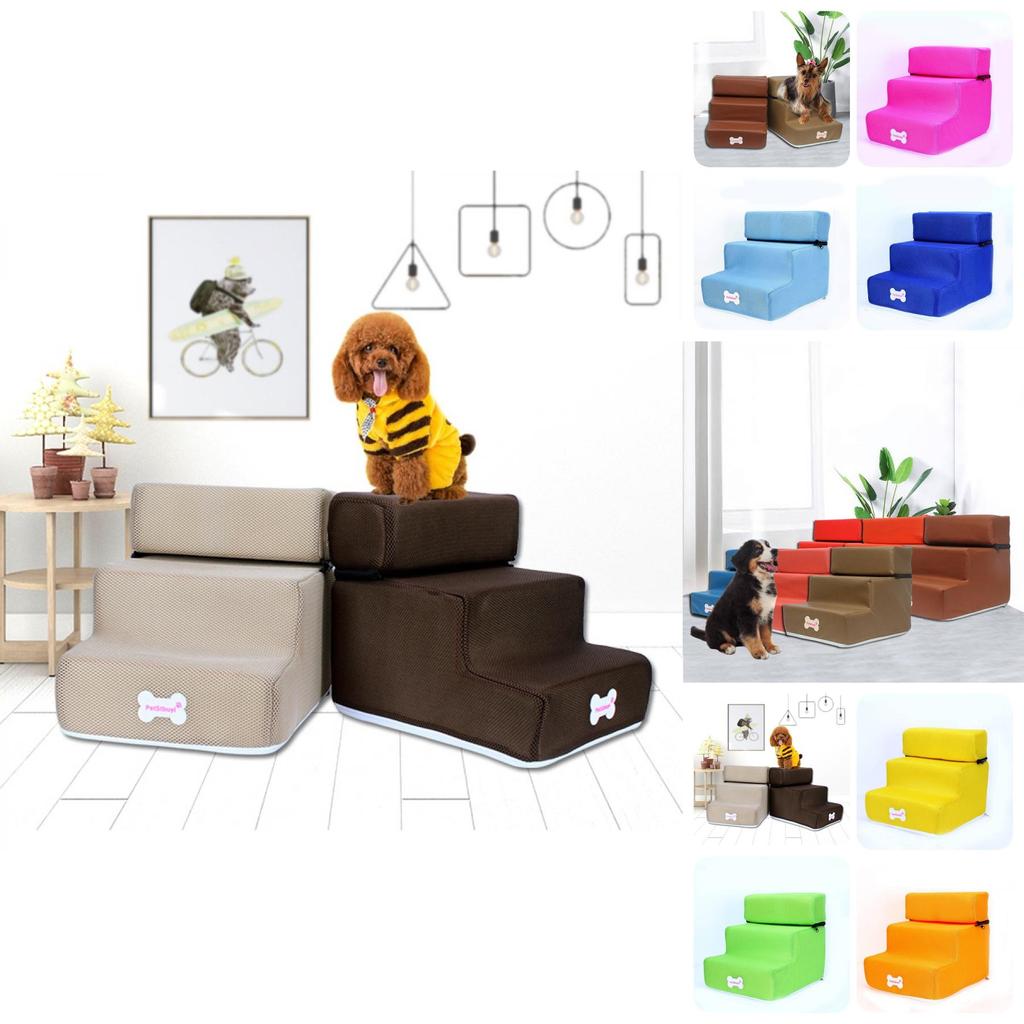 Luxurious Leather Dog Stairs For Small Dogs Perfect For Climbing Onto Sofas And Beds