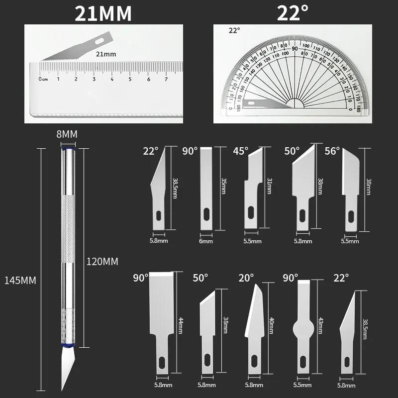 13pcs Carving Knife Set High Carbon Steel Scalpel Knife Tools Kit Polymer Clay Pen Knife Crafts Carving Cutter Repair Tools Set