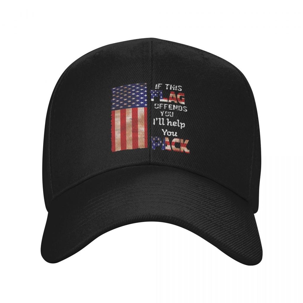 If this flag offends you I'll help you pack Baseball Cap New In Hat Sunscreen Trucker Cap New Hat Men's Caps Women's