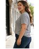 Plus Size Women's 95% Cotton Summer Knit Loose Short Sleeve Solid T-Shirt