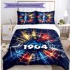 Set Biancheria da Letto Stampata France Football 3 Pezzi Set Copriletto Accogliente Traspirante come Regalo per Inaugurazione Casa Vacanze