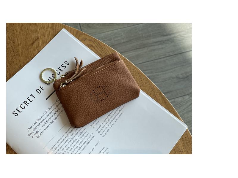 2025 Women's Genuine Leather Coin Purse: Exquisite High-End Compact Wallet with Zipper