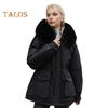 Winterjacke aus Baumwolle für Damen, pelzige Kapuze, verdickter Plüsch, lange Ärmel, elastische Taille, Taschen, Reißverschluss, Mantel, mittellang, winddicht, warm, Daunenmantel