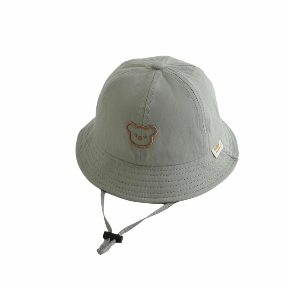 Bear Printed Baby Sun Hat Pure Cotton Panama Sun Hat Unisex Baby Bucket Hat Beach Wear