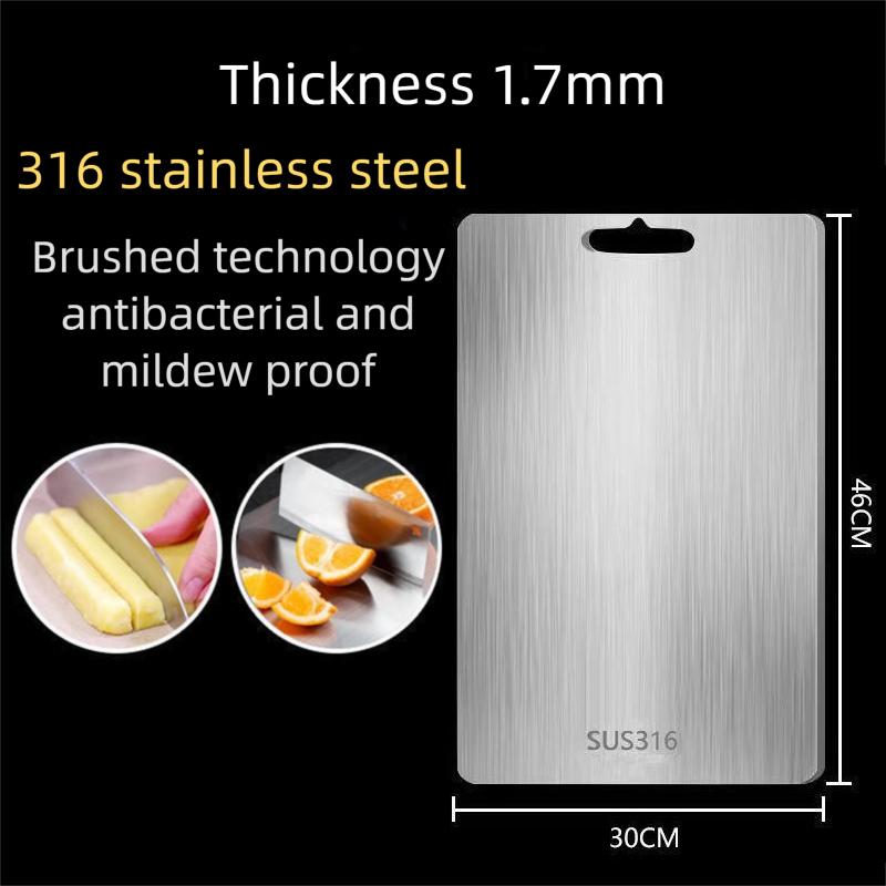 

Панель из нержавеющей стали 316 и разделочная доска, кухонная бытовая утолщенная двухсторонняя разделочная доска, блок, доска для замеса теста 46x30cm