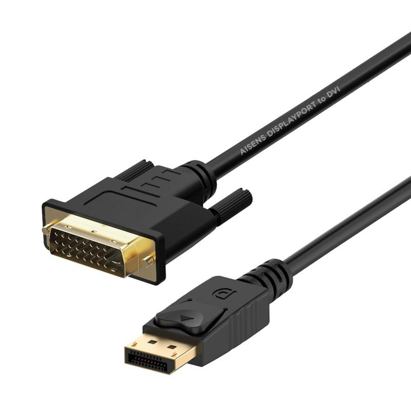 Aisens Cable Conversor Displayport a DVI - DP/M-DVI/M - 2.0m - Color Negro-A125-0366
