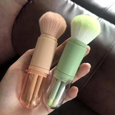 4-in-1 Telescopic Makeup Brush Portable Travel Makeups Tools Mini Eye Shadow Rouge Powder Brush Women Beauty Tools Accessories