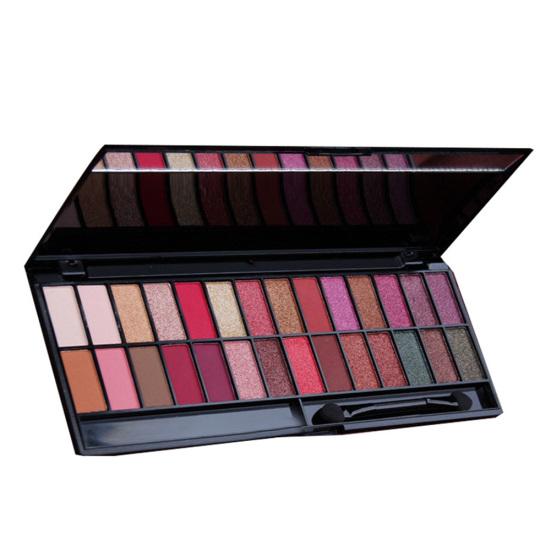 CmaaDu 28 Colors Matte Pearlescent Eyeshadow Palette Non Smudge Lasting Cosmetic
