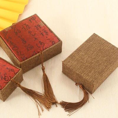 Red Retro Poetry Jewelry Box for Buddhist Bead Bracelets and Pendant